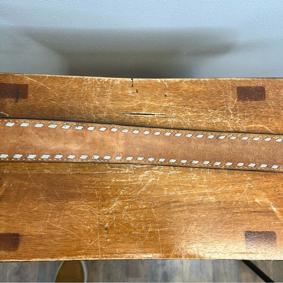 Vintage Roger RH Brown Leather Belt Custom Buckle Tony Lama Western Southwestern - Picture 10 of 12